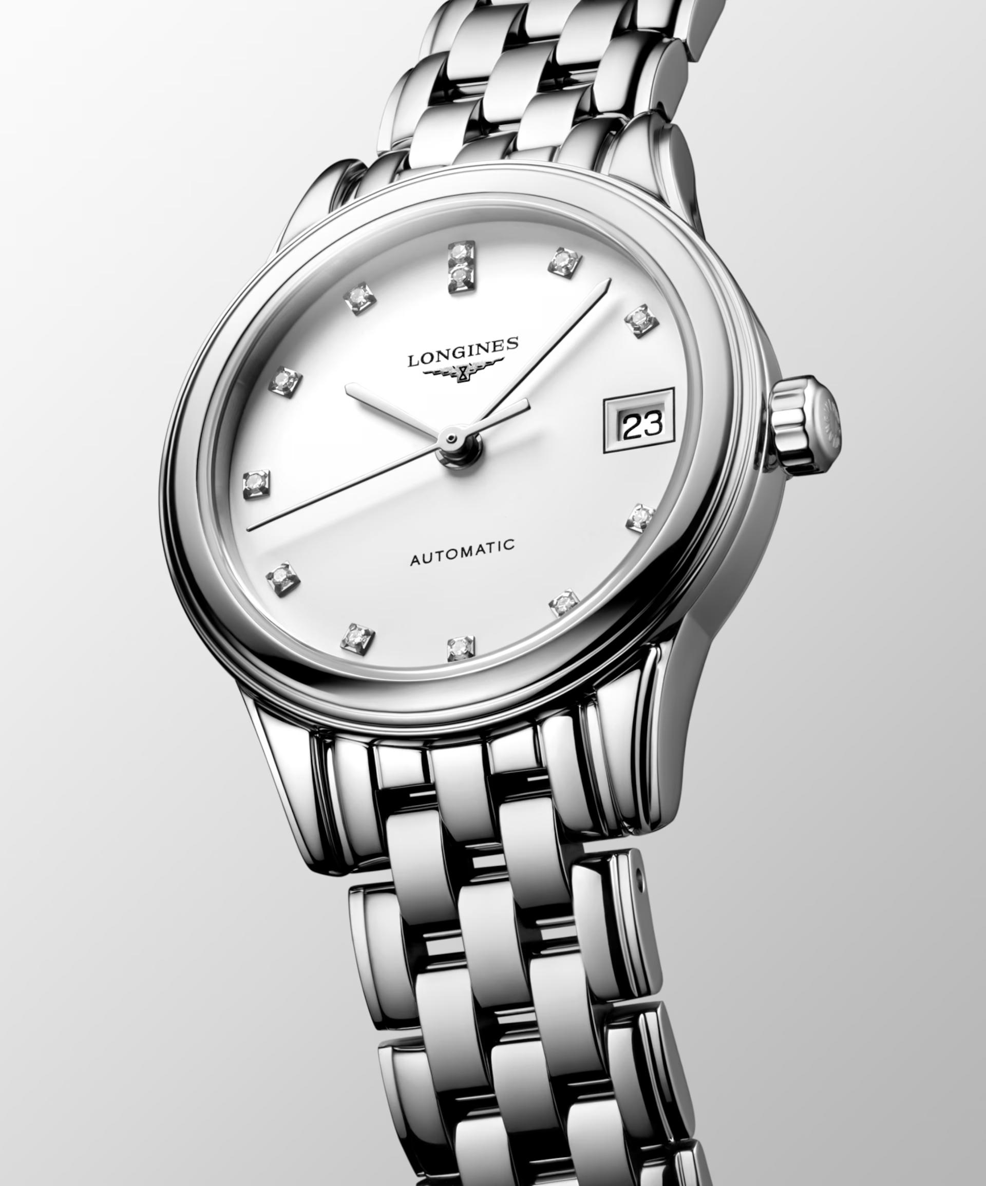 Đồng Hồ Longines Flagship Nữ 26mm Trắng Xám