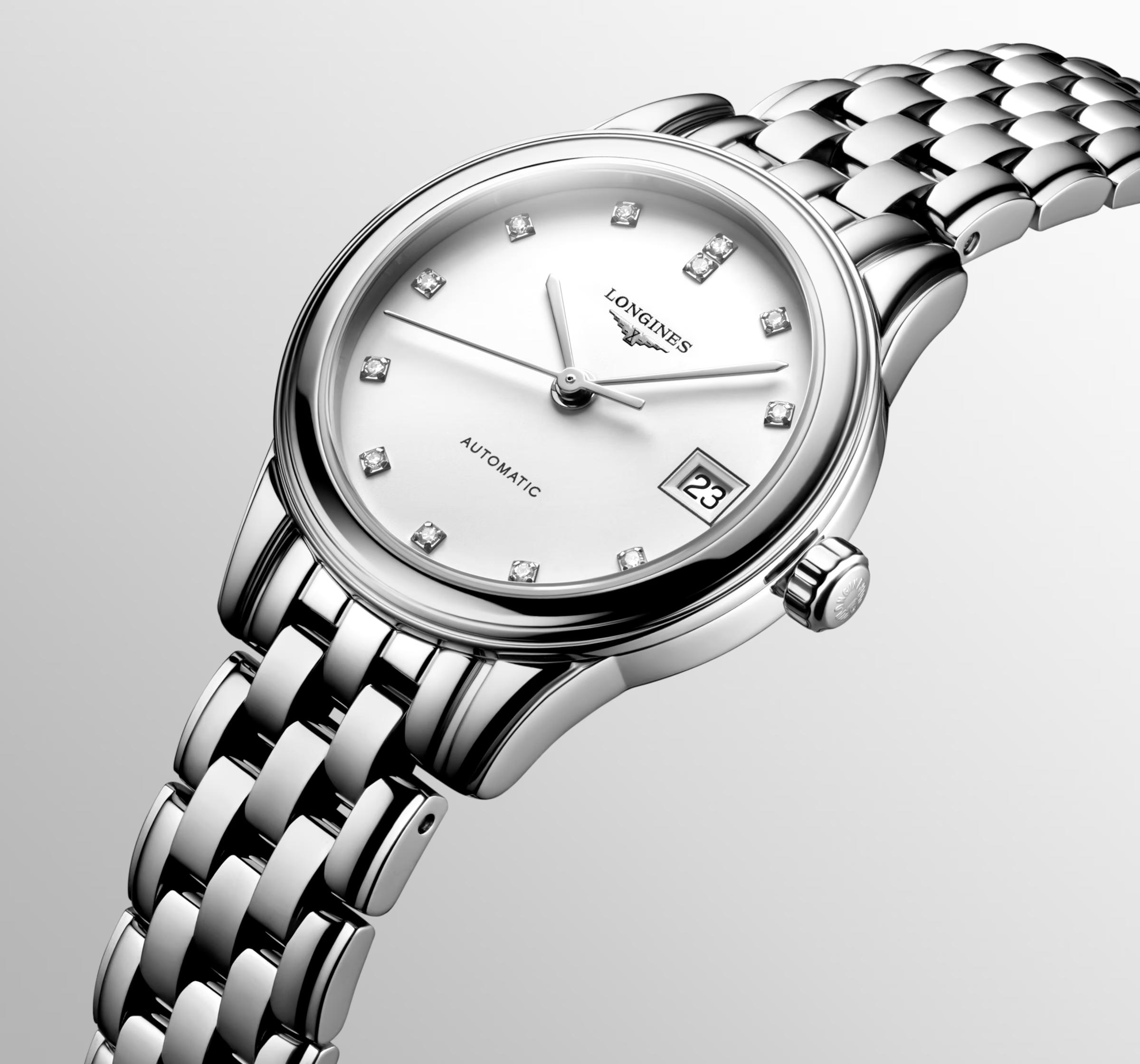 Đồng Hồ Longines Flagship Nữ 26mm Trắng Xám