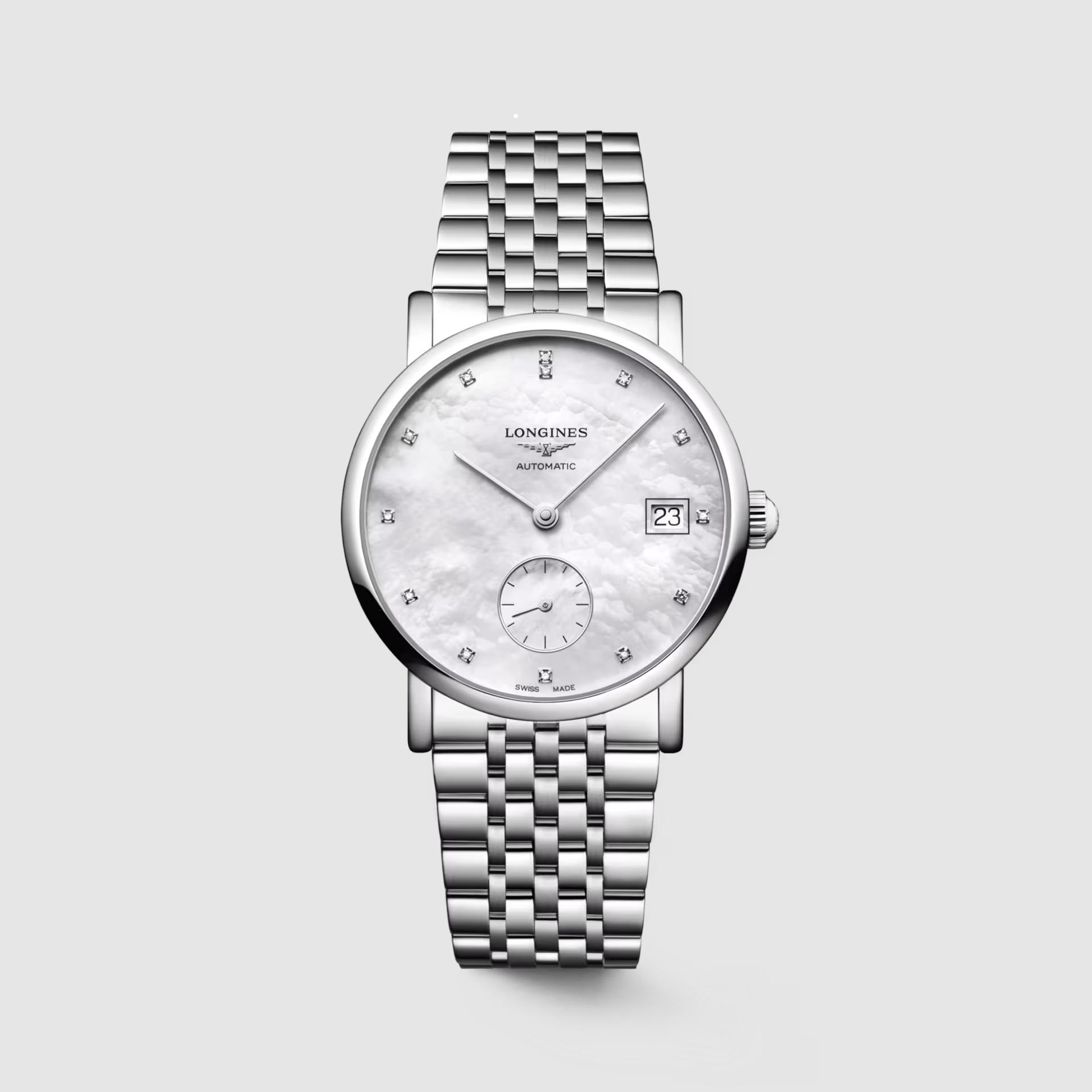 Đồng Hồ Longines The Longines Elegant Collection Nữ 34.5mm Trắng Xám