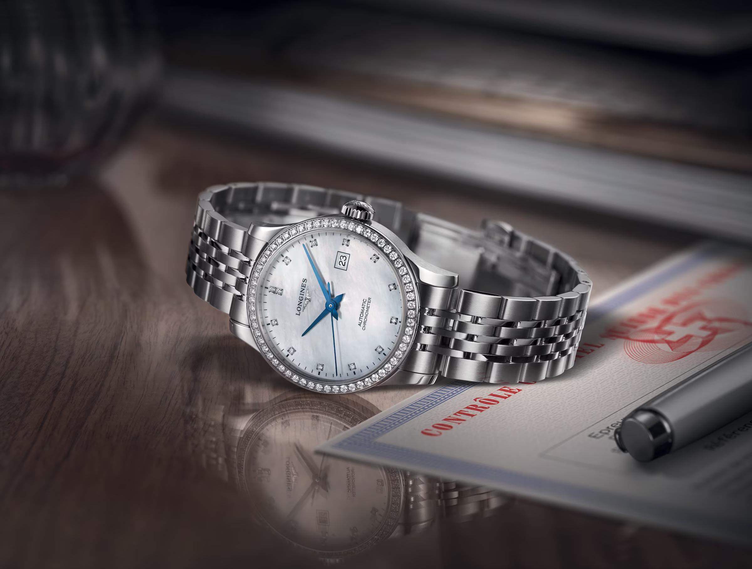 Đồng Hồ Longines Record Nữ 30mm Bạc