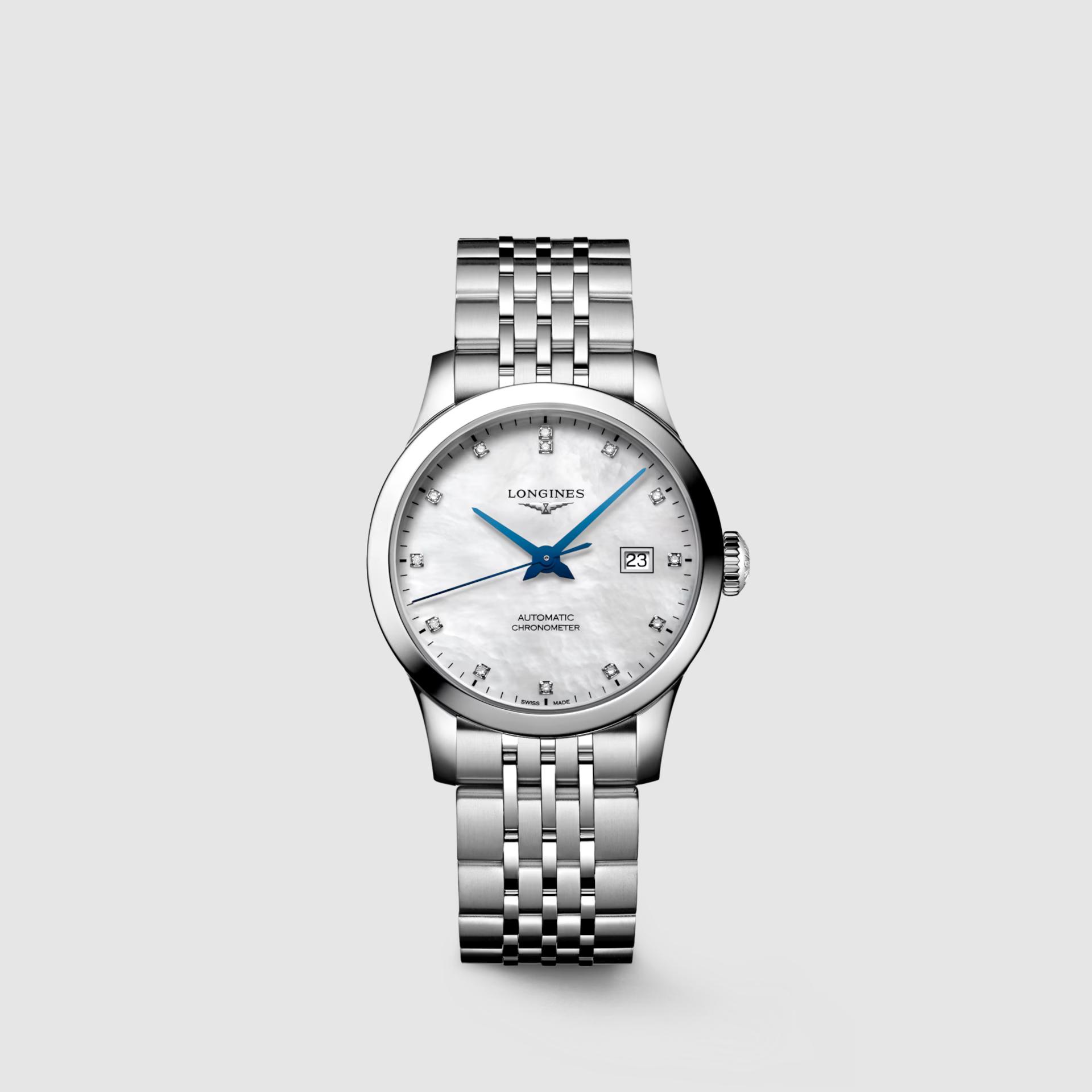 Đồng Hồ Longines Record Nữ 30mm Xám