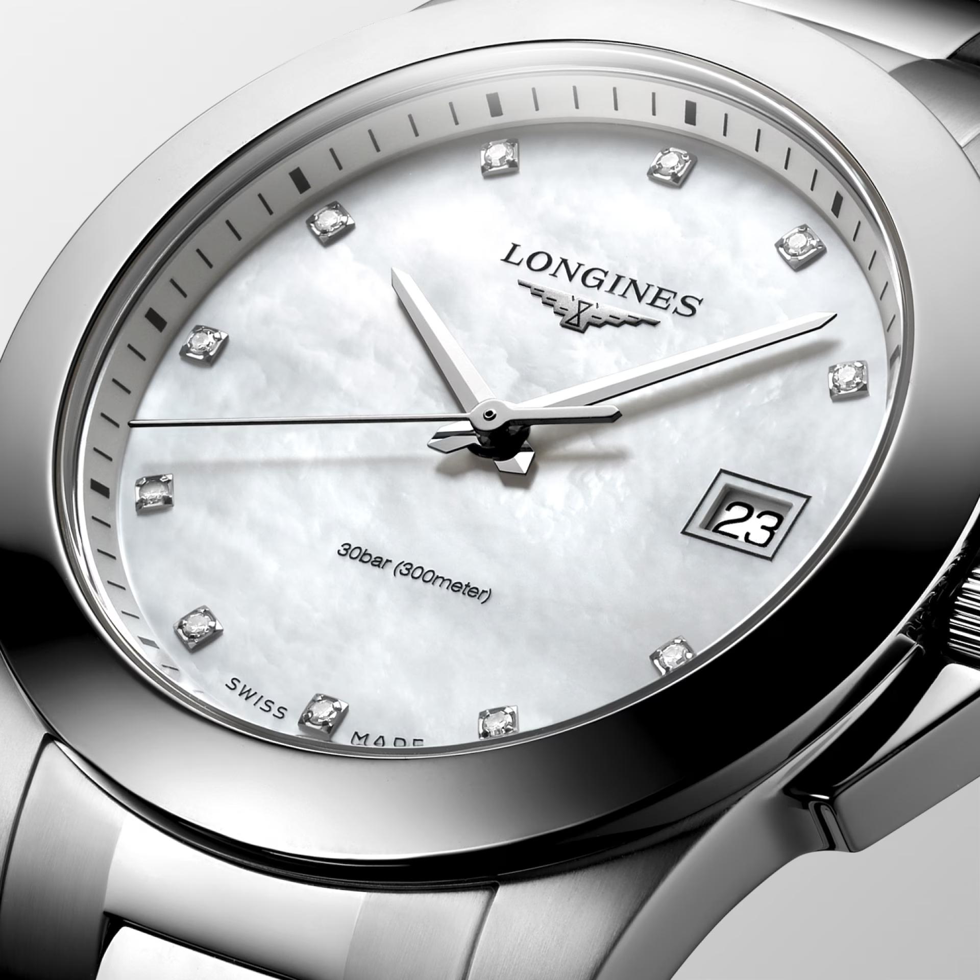 Đồng Hồ Longines Conquest Nữ 34mm Bạc