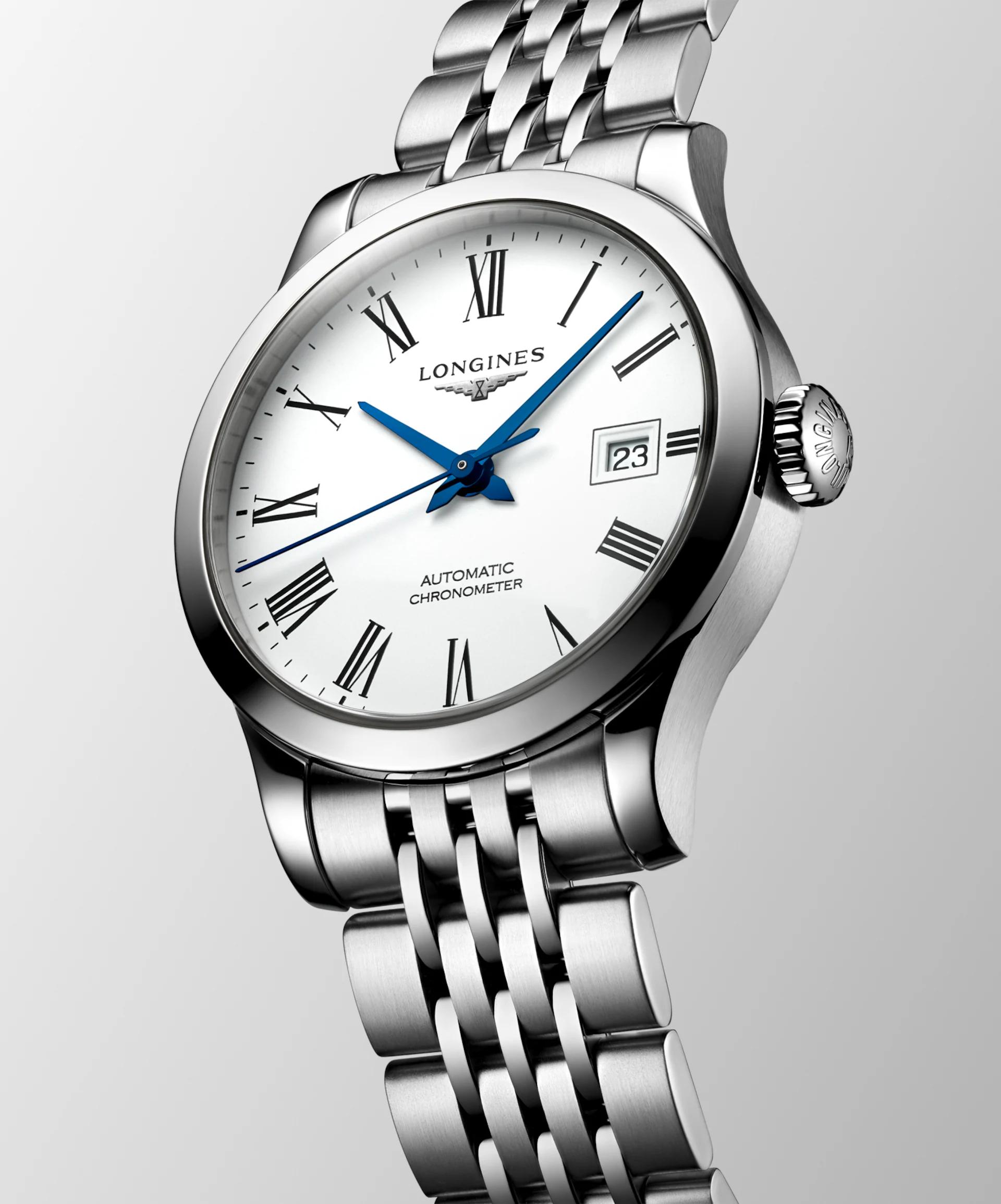 Đồng Hồ Longines Record 30mm Nữ Bạc 