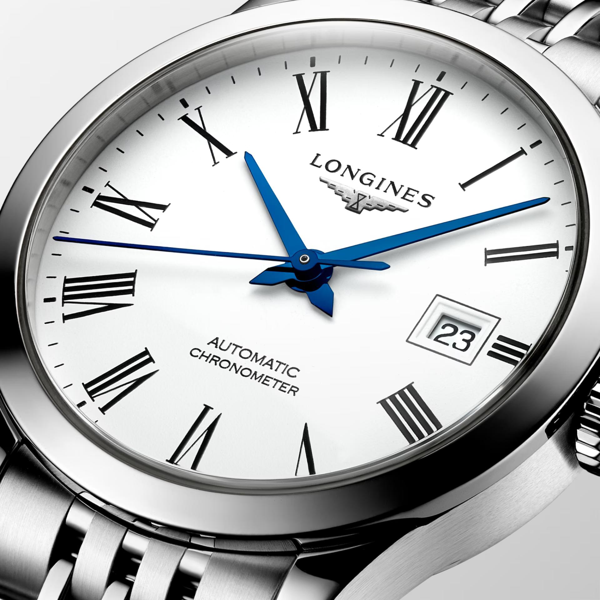 Đồng Hồ Longines Record 30mm Nữ Bạc 