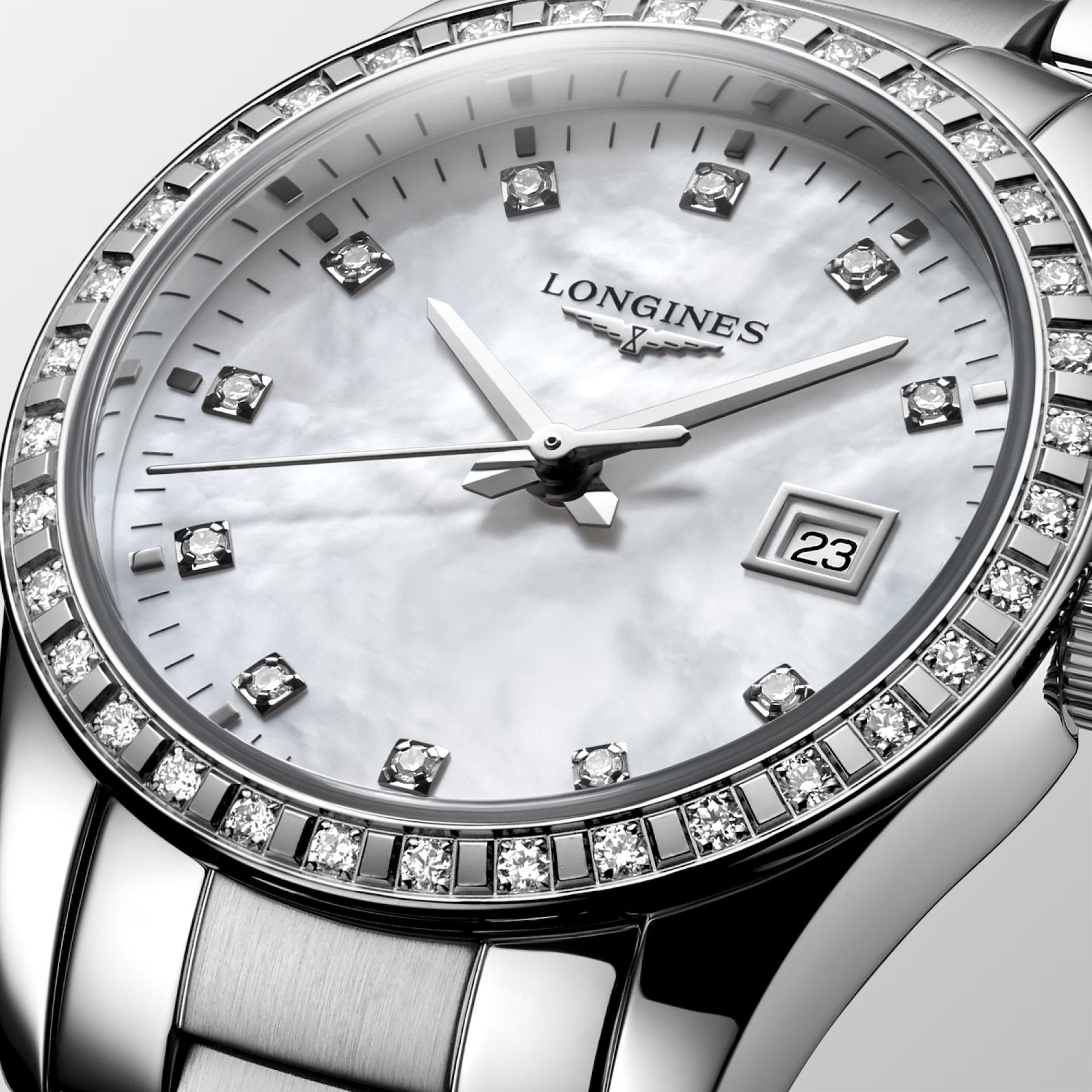 Đồng Hồ Longines Conquest Classic Nữ 29.5mm Xám Trắng