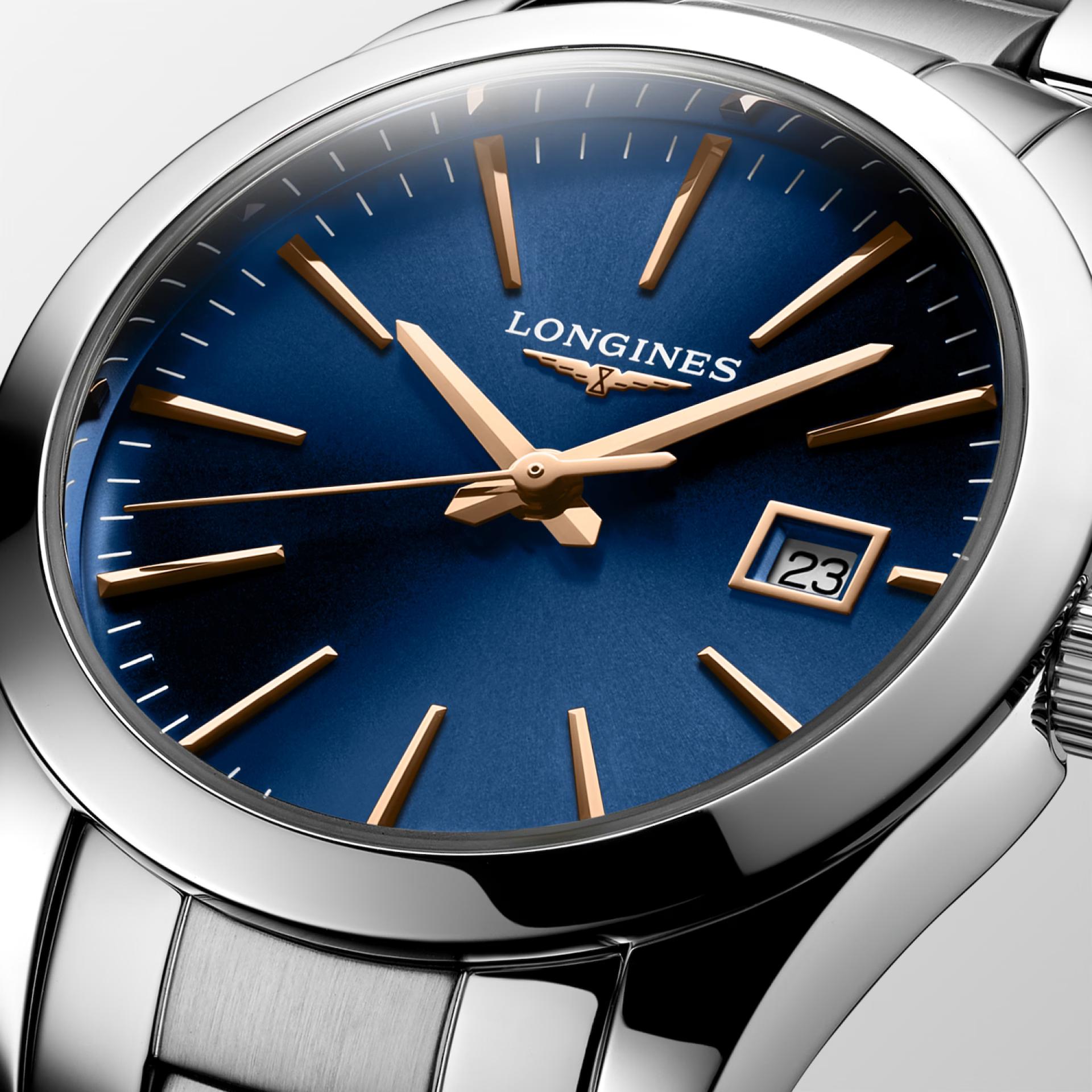 Đồng Hồ Longines Conquest Classic Nữ 29.5mm Xám Xanh