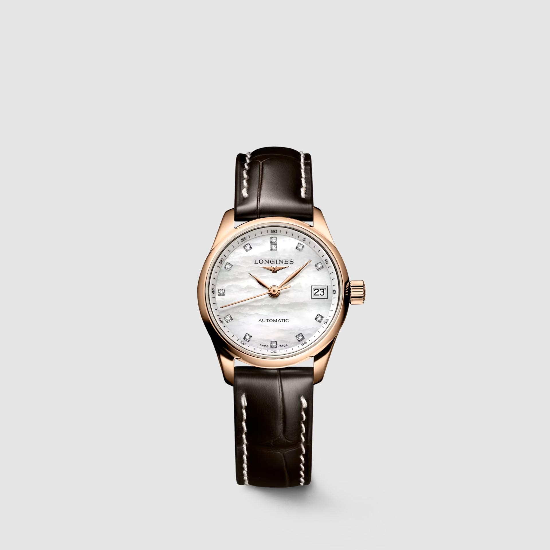 Đồng Hồ Longines The Longines Master Collection Nữ 25.5mm Nâu Trắng