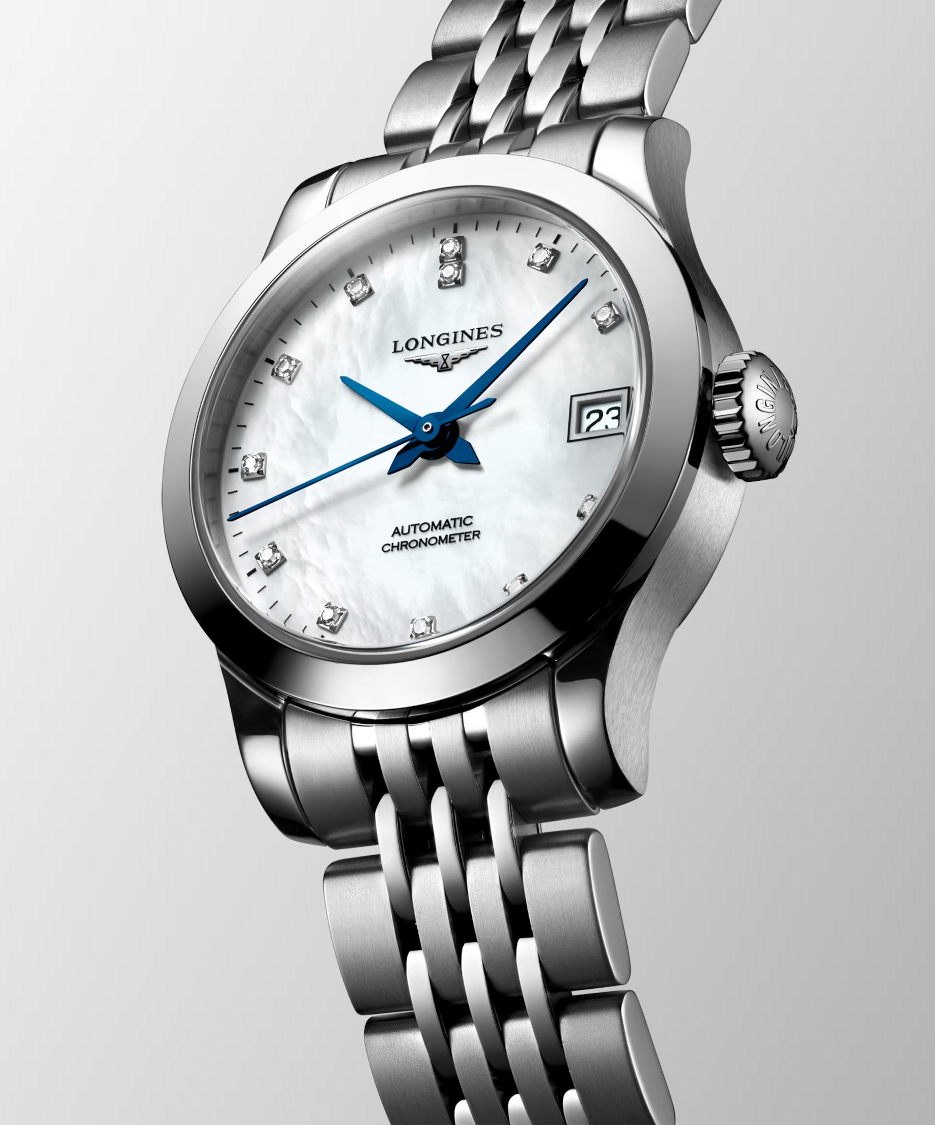 Đồng Hồ Longines Record Nữ 26mm Bạc