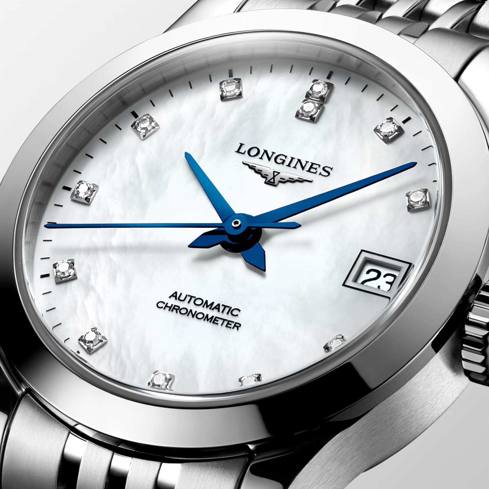 Đồng Hồ Longines Record Nữ 26mm Bạc