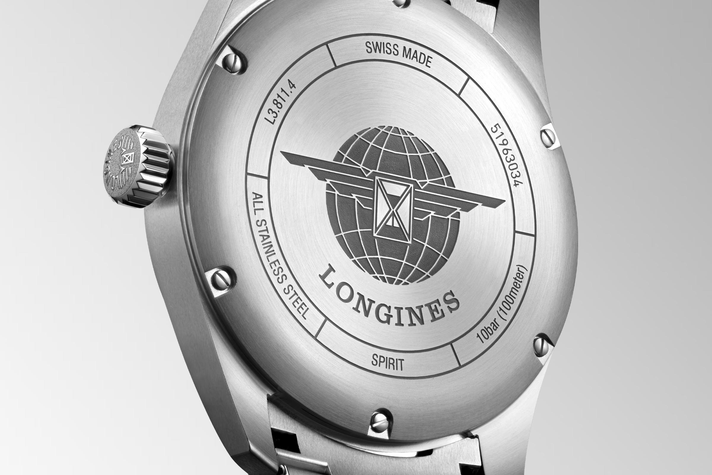 Đồng Hồ Longines Spirit Nam 42mm Đen Bạc