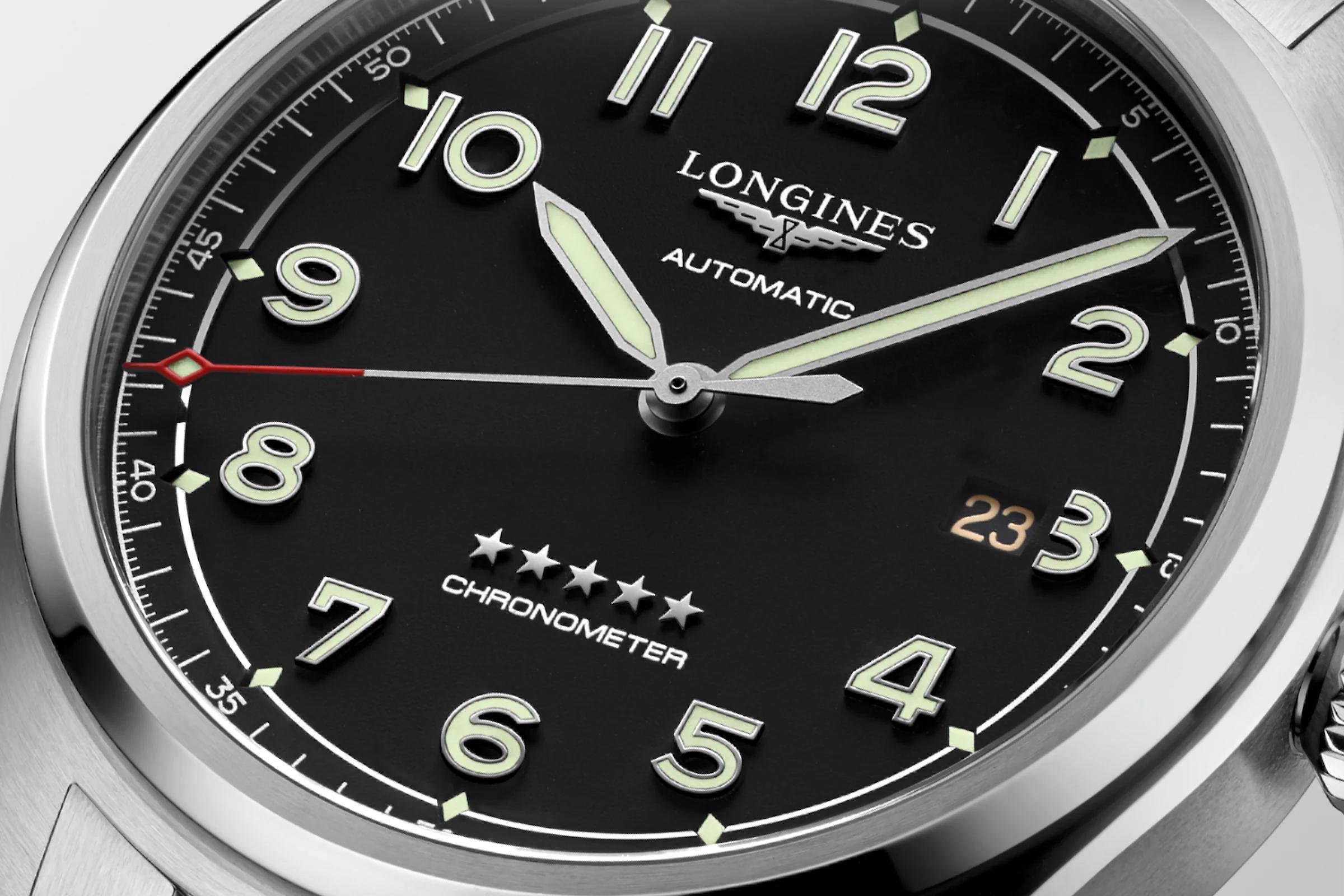 Đồng Hồ Longines Spirit Nam 42mm Đen Bạc