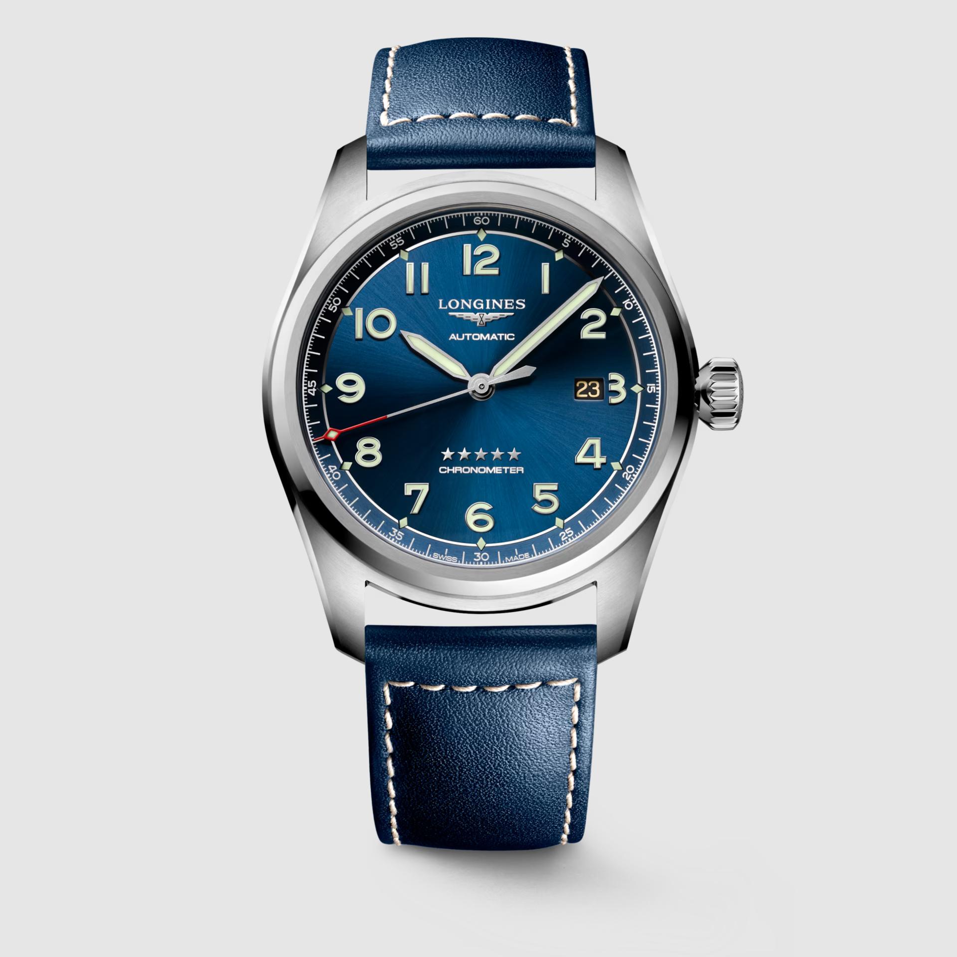 Đồng Hồ Longines Spirit 42mm Nam Xanh