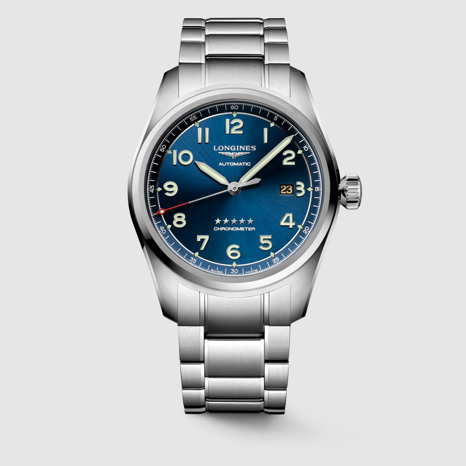 Đồng Hồ Longines Spirit Nam 42mm Xanh Xám