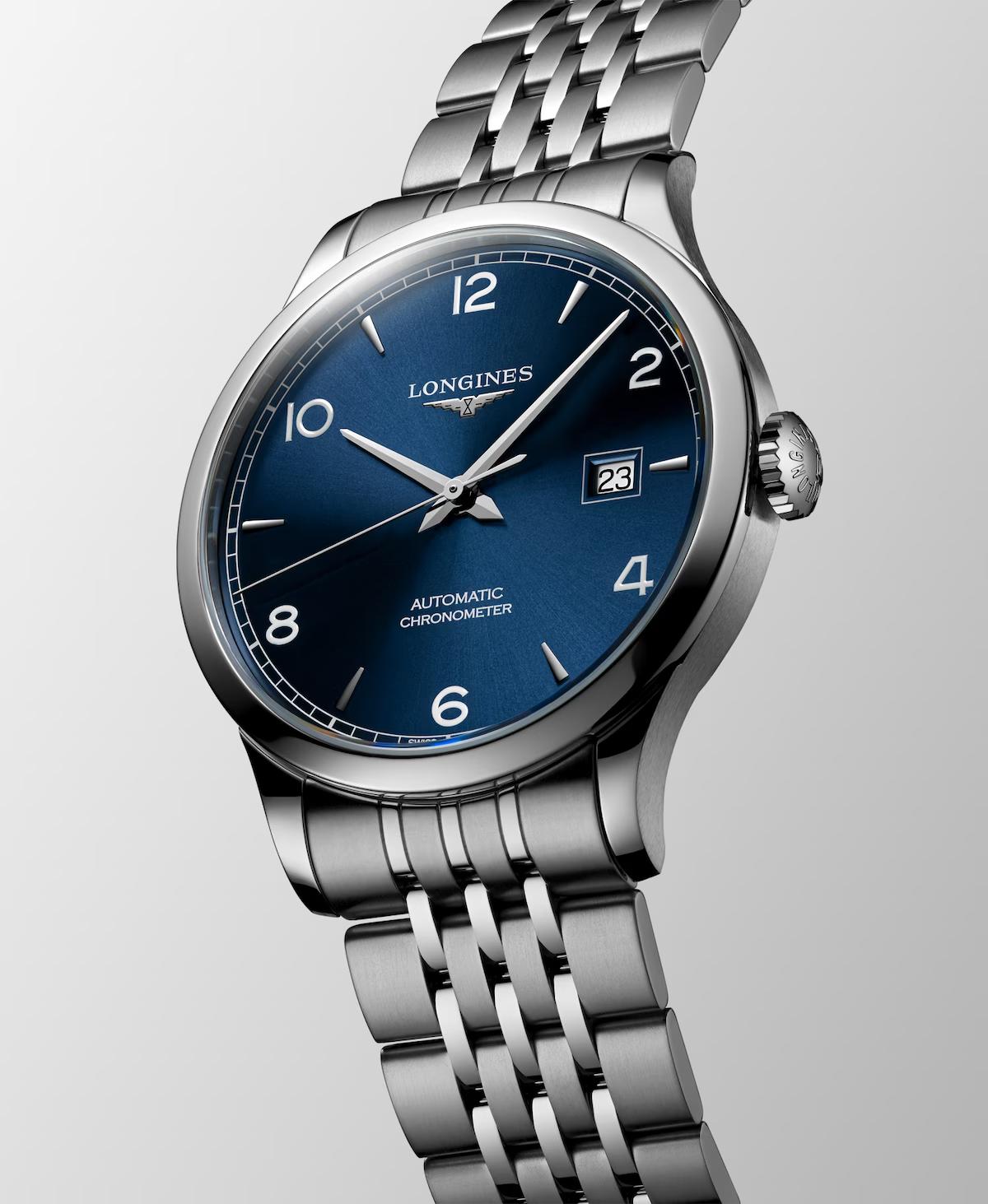 Đồng Hồ Longines Record Nam 40mm Xanh Xám