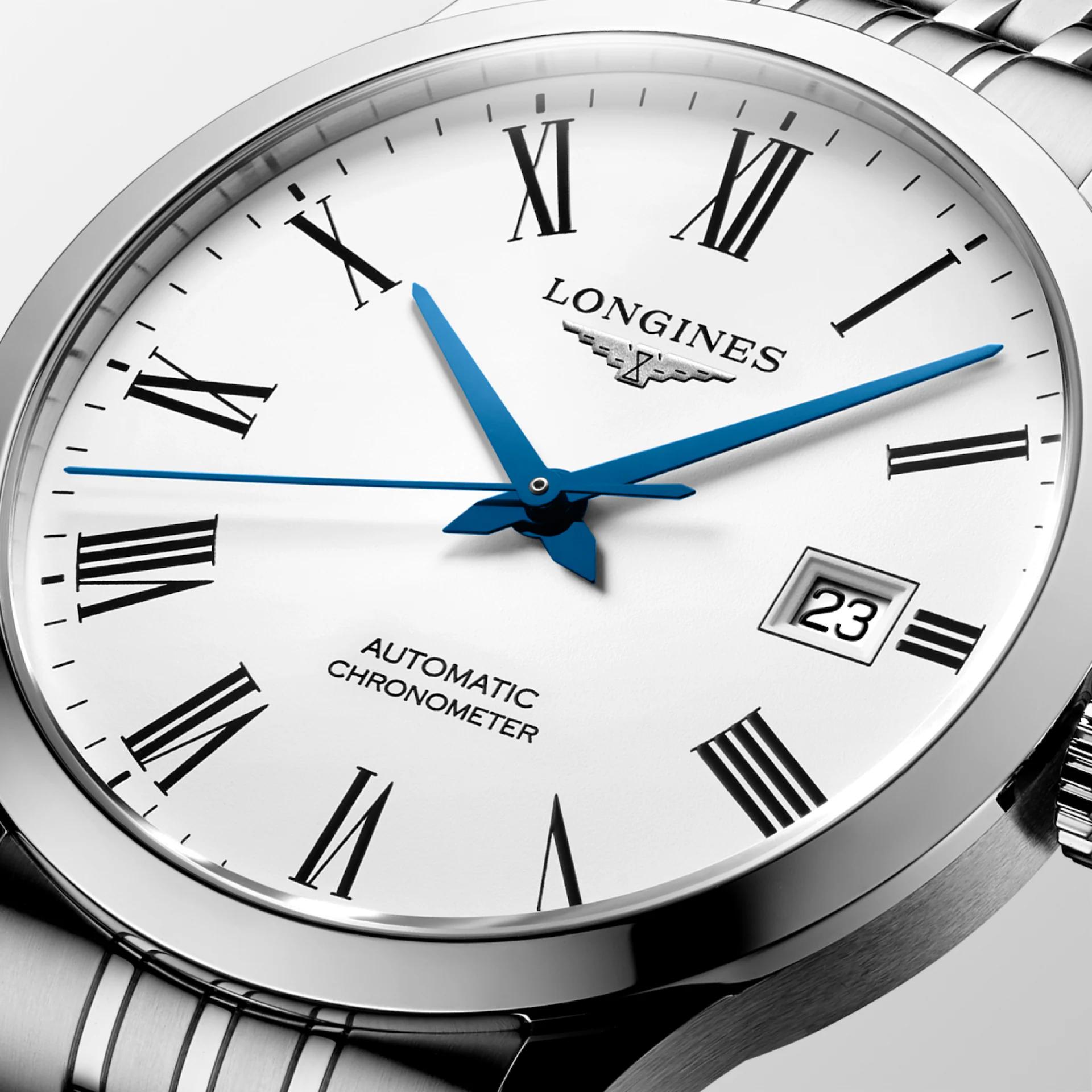 Đồng Hồ Longines Record Nam 38.5mm Bạc