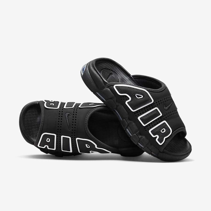 Dép Nike Air More Uptempo Nữ Đen Trắng