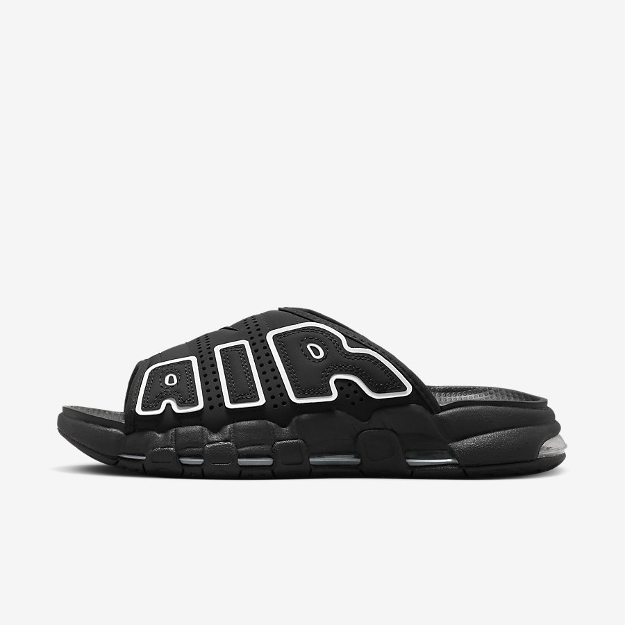 Dép Nike Air More Uptempo Nữ Đen Trắng