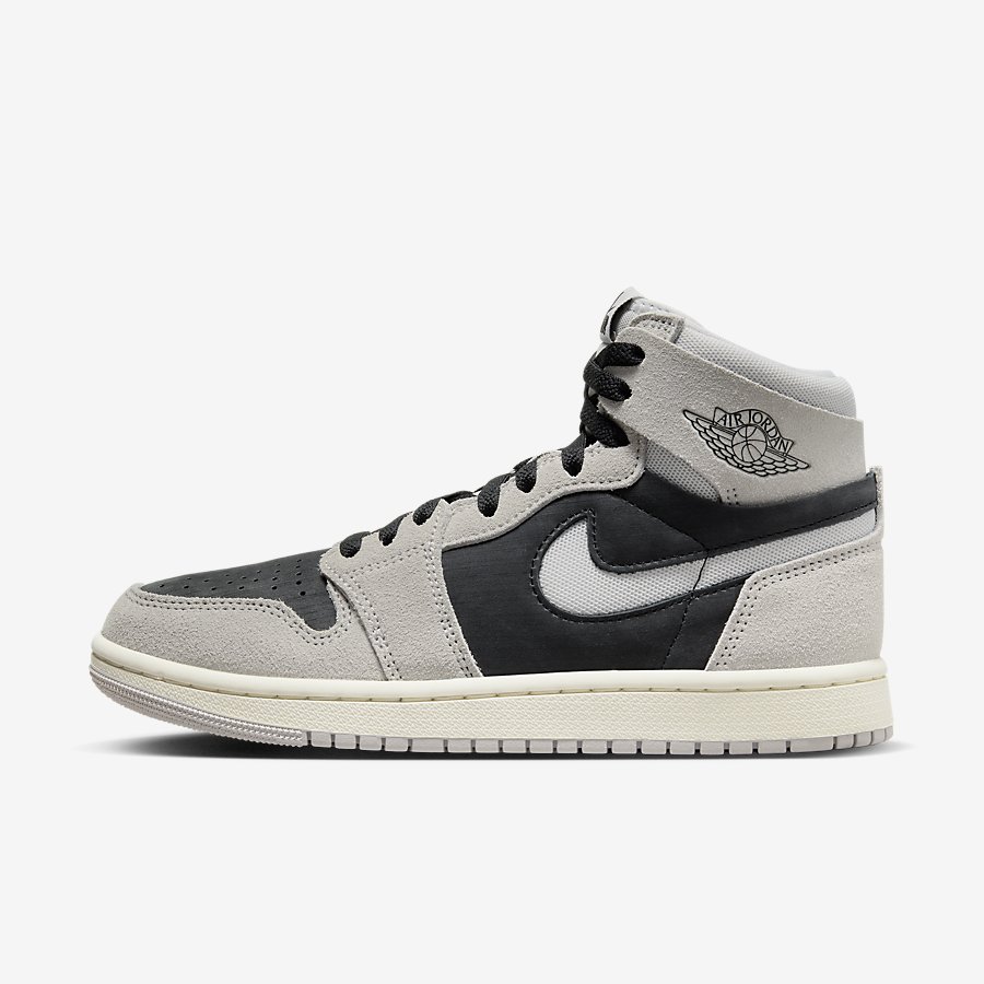 Giày Air Jordan 1 Mid Nữ Xám Đen