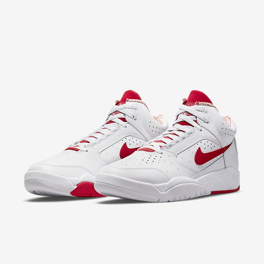 Giày Nike Air Flight Lite Mid Nam Trắng Đỏ