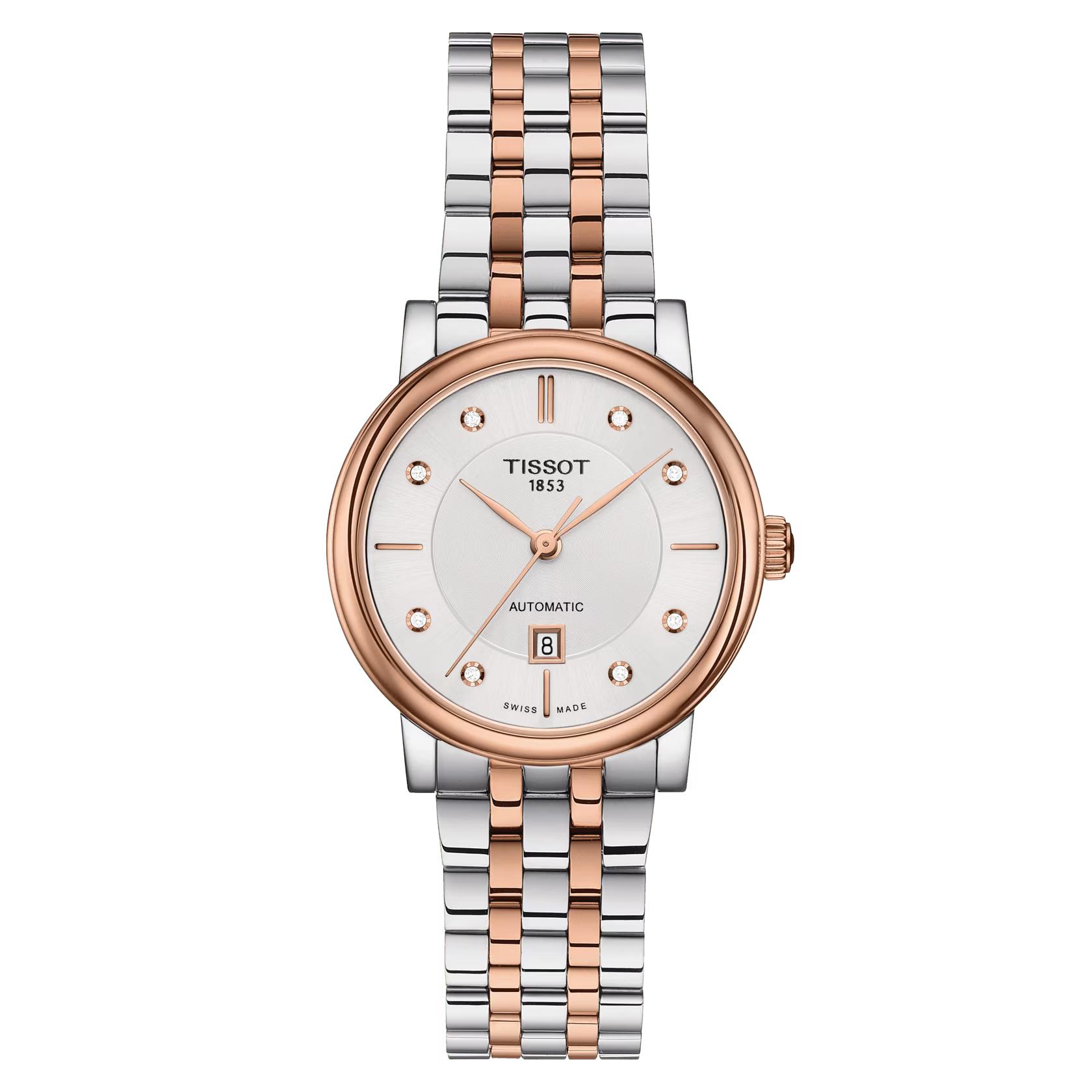 Đồng Hồ Tissot Carson Premium Automatic Lady Nữ Bạc Vàng