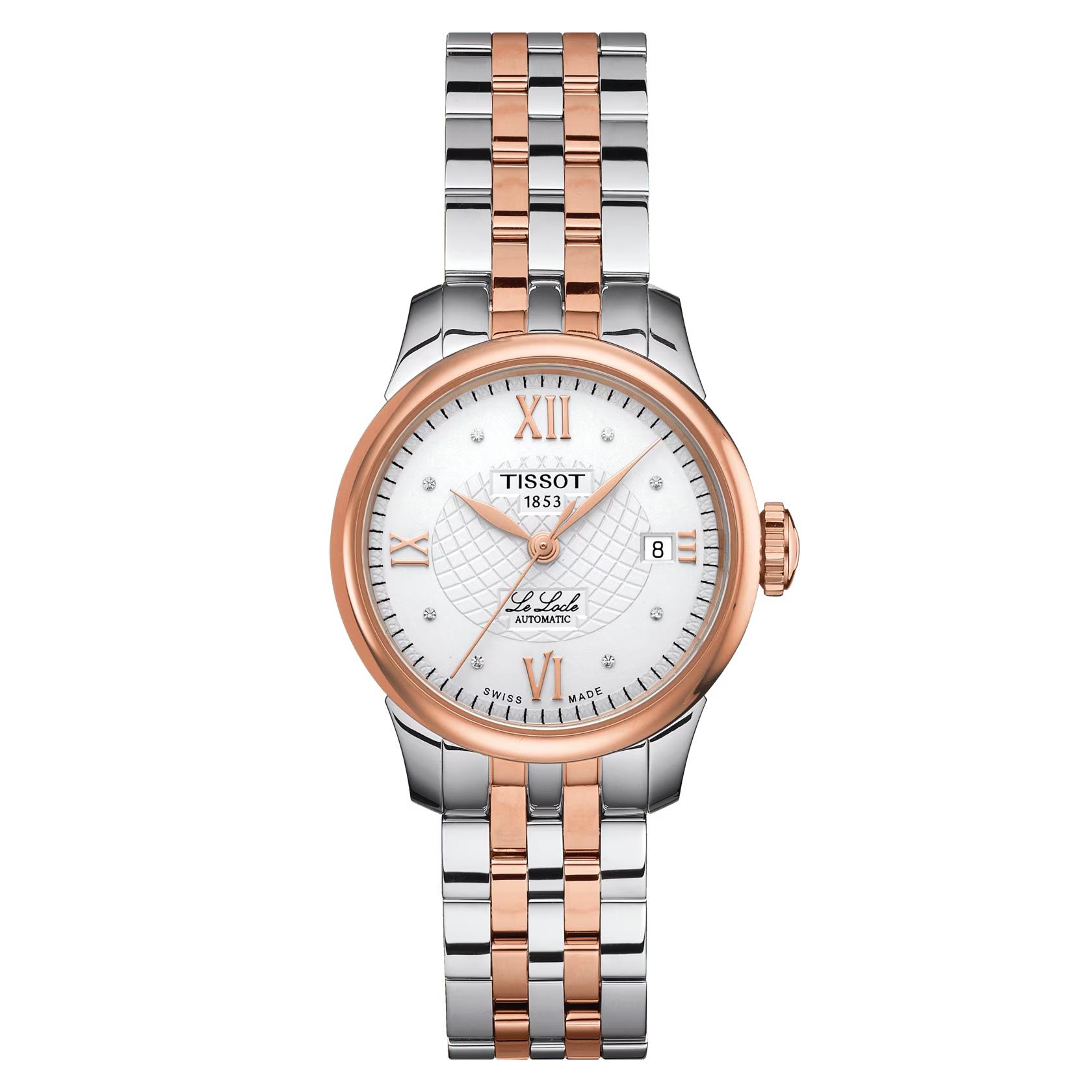 Đồng Hồ Tissot Le Locle Automatic Lady Nữ Vàng Bạc