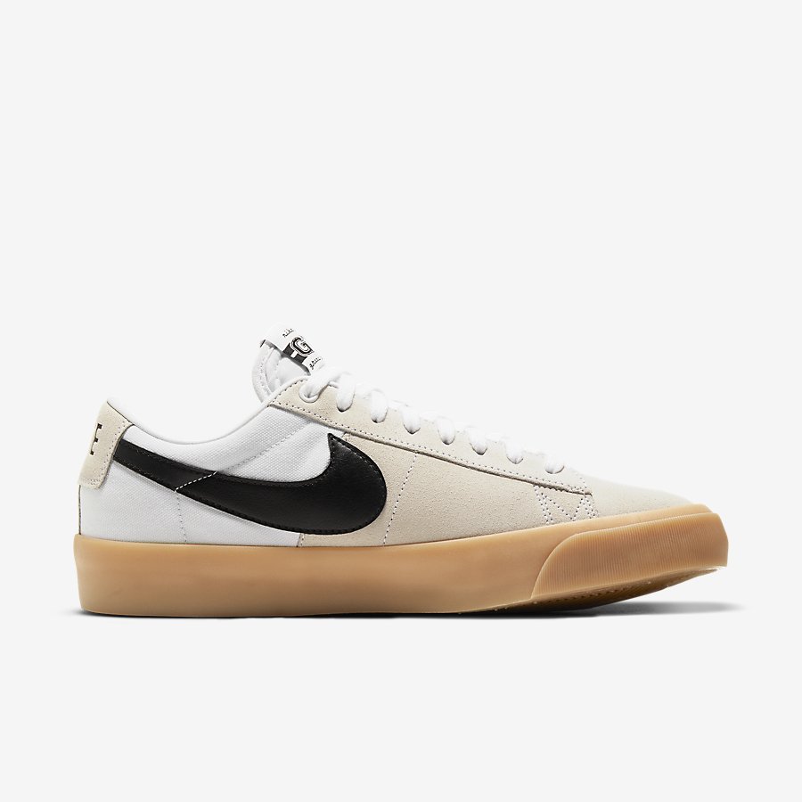 Giày Nike SB Zoom Blazer Low Pro GT Nữ Trắng Đen Đế Nâu 