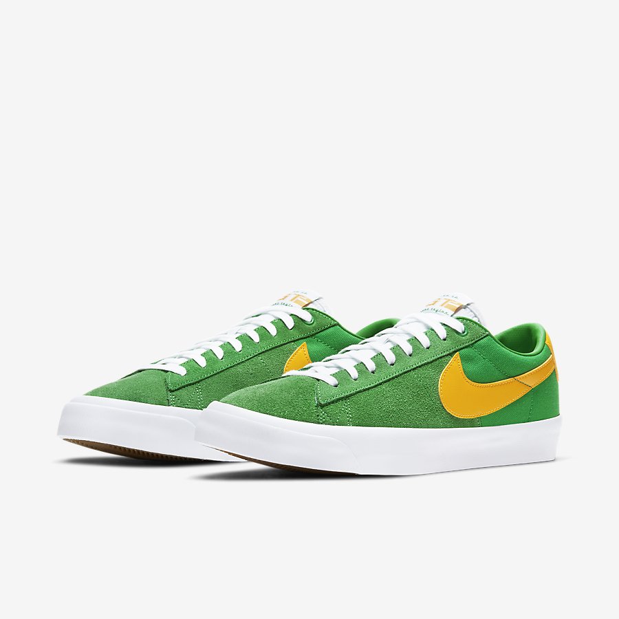 Giày Nike SB Zoom Blazer Low Pro GT Nữ Xanh Vàng 