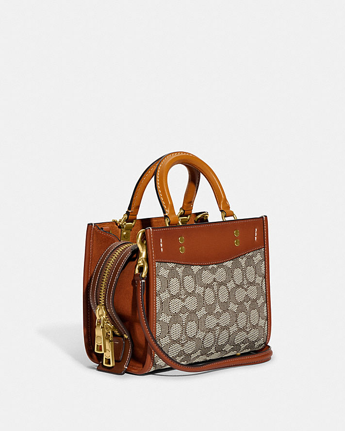 Túi Coach Rogue 20 In Signature Textile Jacquar Nữ Nâu