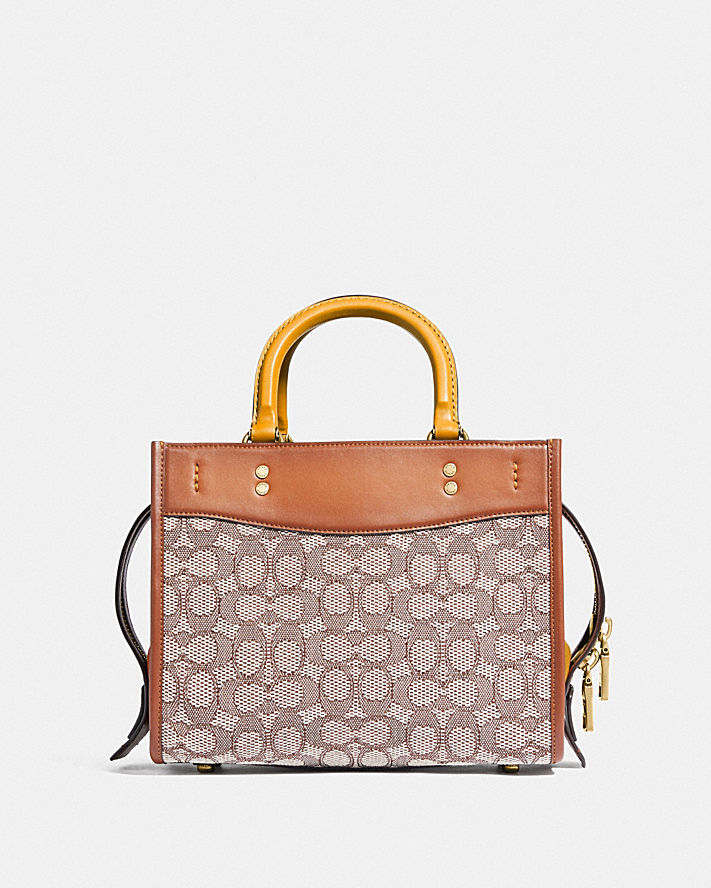 Túi Coach Rogue 25 In Signature Textile Jacquard Nữ Nâu Vàng