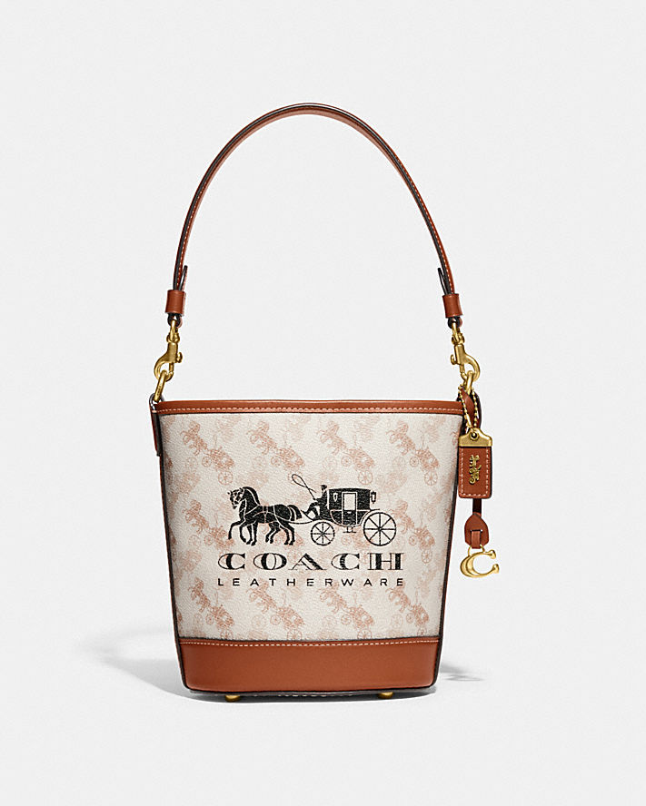 Túi Coach Dakota Bucket Bag 16 With Horse And Carriage Print Nữ Trắng