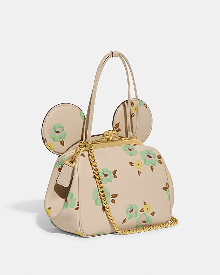 Túi Coach Disney X Coach Kisslock Bag With Floral Print Nữ Kem