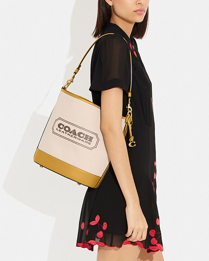 Túi Coach Dakota Bucket Bag Nữ Kem Vàng