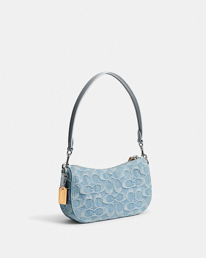 Túi Coach Swinger 20 In Signature Denim Nữ Xanh Nước Biển