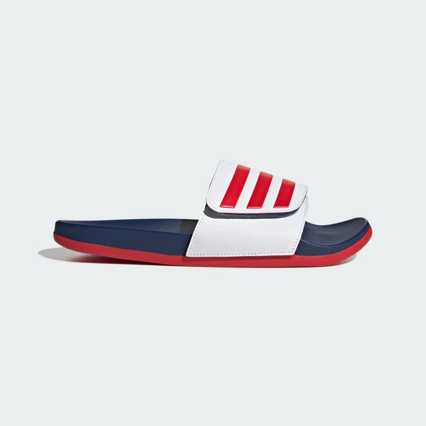 Dép Adidas Quai Ngang Tùy ChỉNh Adilette Comfort Trắng Đỏ Xanh