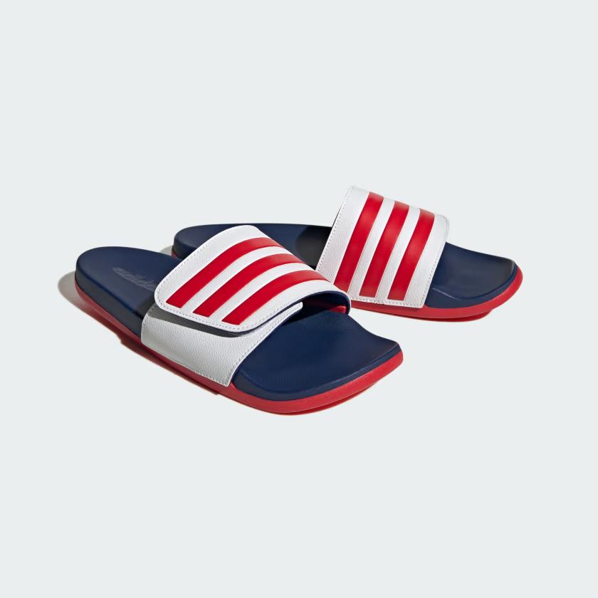 Dép Adidas Quai Ngang Tùy ChỉNh Adilette Comfort Trắng Đỏ Xanh