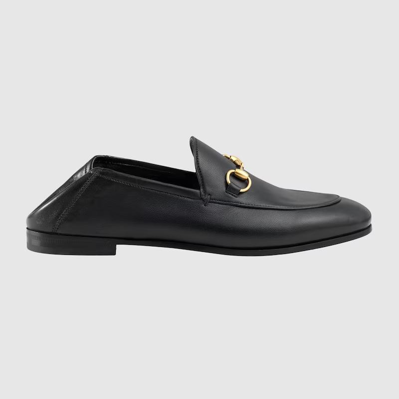 Giày Gucci Leather Horsebit Loafer Nữ Đen