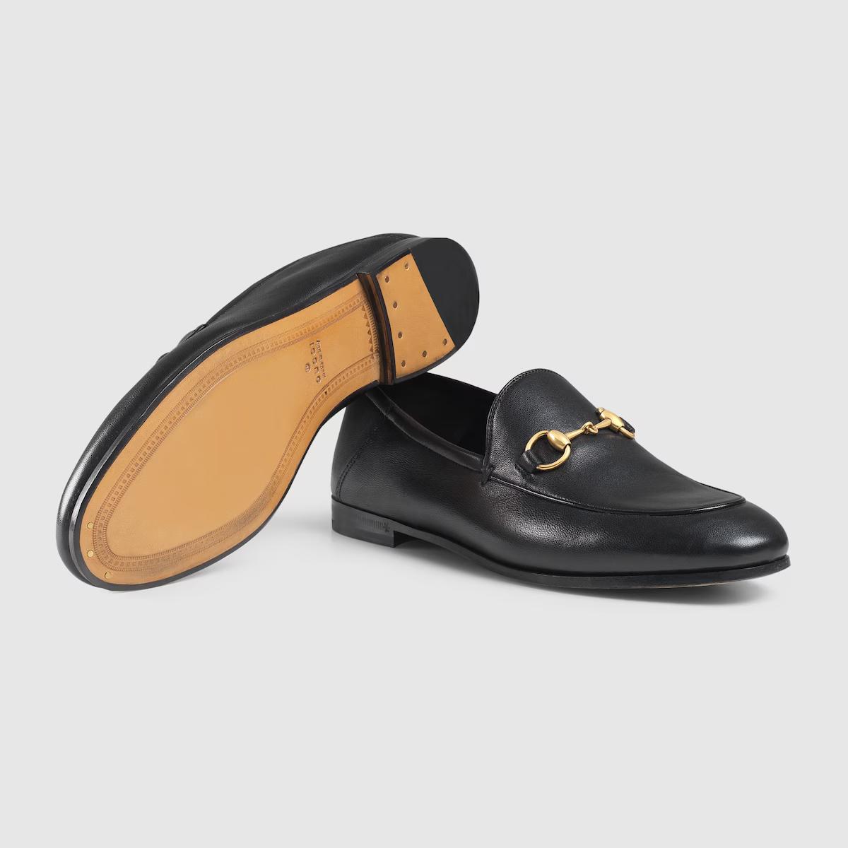 Giày Gucci Leather Horsebit Loafer Nữ Đen