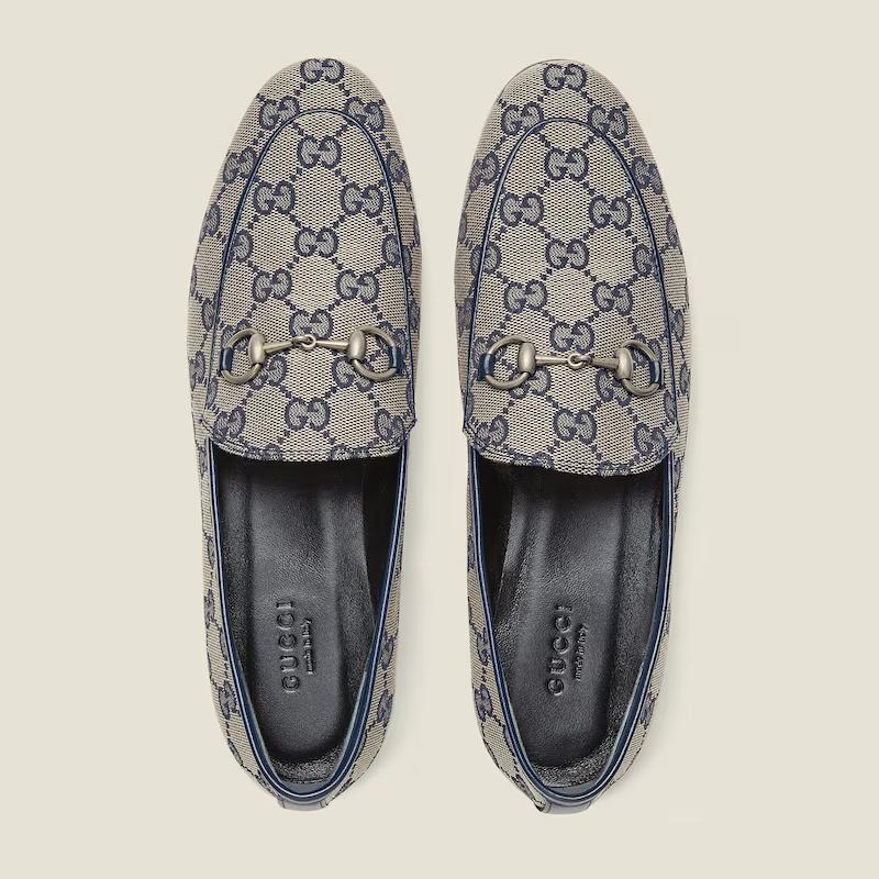 Giày Gucci Jordaan Gg Loafer Nữ Xám Đen