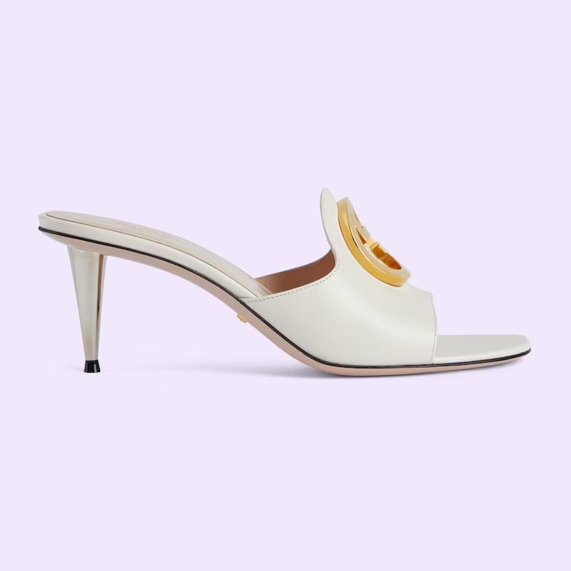 Giày Gucci Blondie Slide Sandal Nữ Trắng