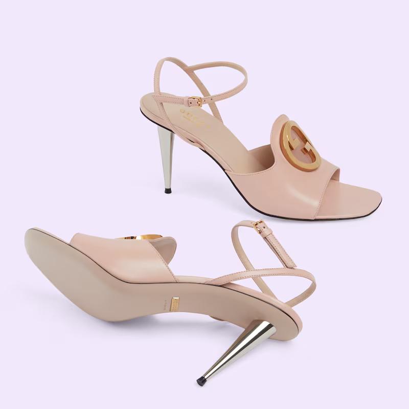 Giày Gucci Blondie Heeled Sandal Nữ Hồng