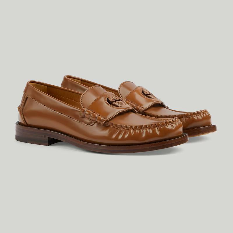 Giày Gucci Interlocking G Loafer Nữ Nâu