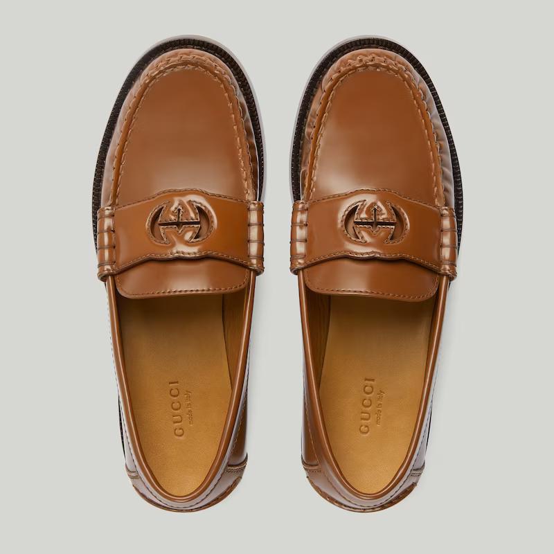 Giày Gucci Interlocking G Loafer Nữ Nâu