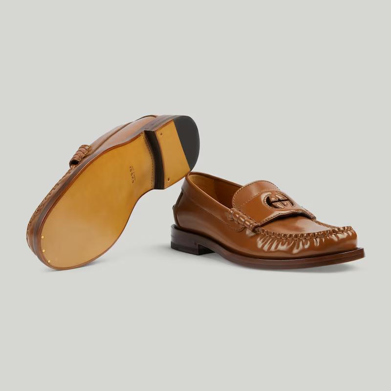 Giày Gucci Interlocking G Loafer Nữ Nâu