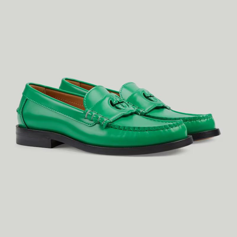 Giày Gucci Interlocking G Loafer Nữ Xanh