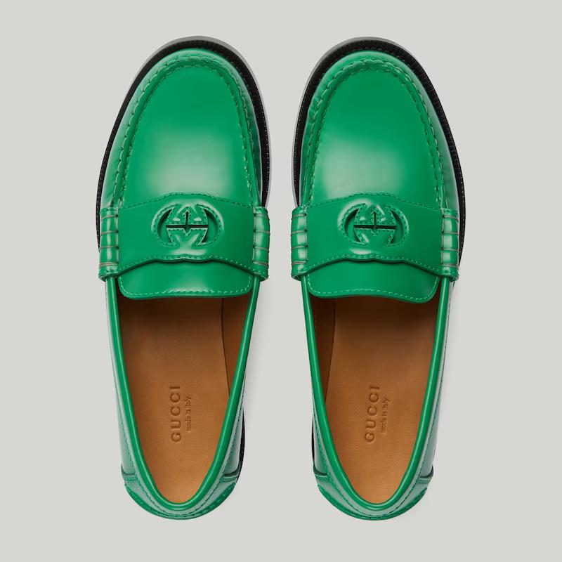 Giày Gucci Interlocking G Loafer Nữ Xanh