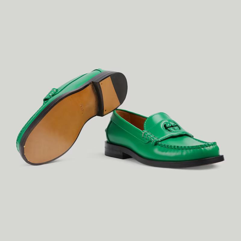 Giày Gucci Interlocking G Loafer Nữ Xanh