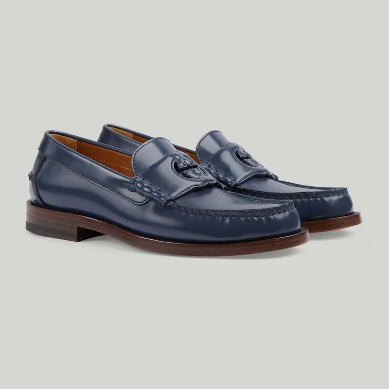 Giày Gucci Interlocking G Loafer Nữ Xanh Đen