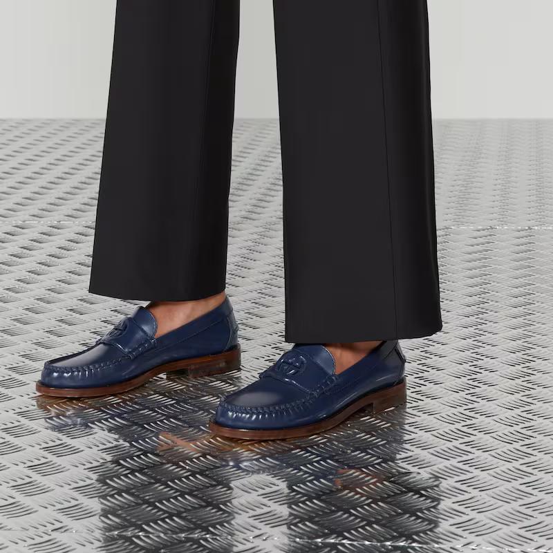 Giày Gucci Interlocking G Loafer Nữ Xanh Đen