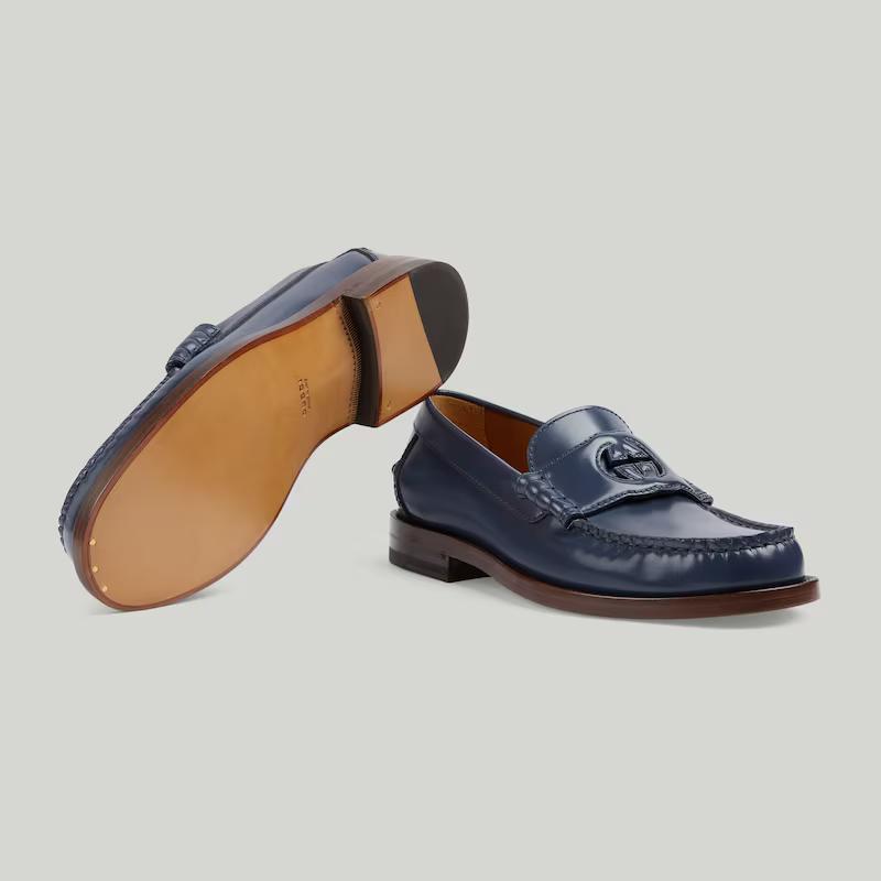 Giày Gucci Interlocking G Loafer Nữ Xanh Đen