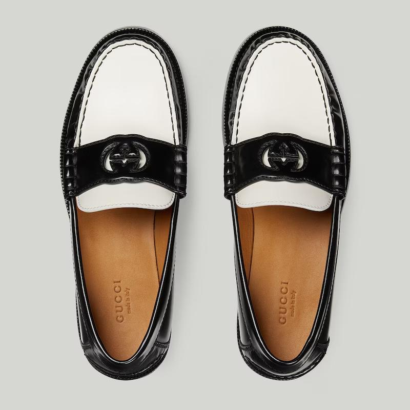 Giày Gucci Interlocking G Loafer Nữ Trắng Đen